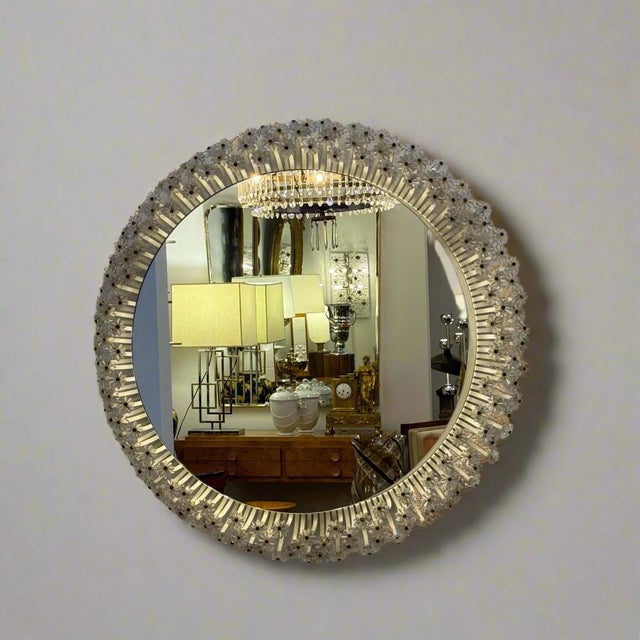 1960s 20th Century Backlit Modernist Circular Mirror, Germany For Sale - Image 5 of 6