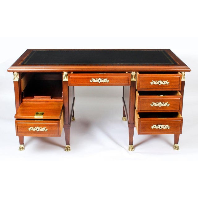 Brown French Empire Revival Ormolu Mounted Desk, 19th Century For Sale - Image 8 of 18