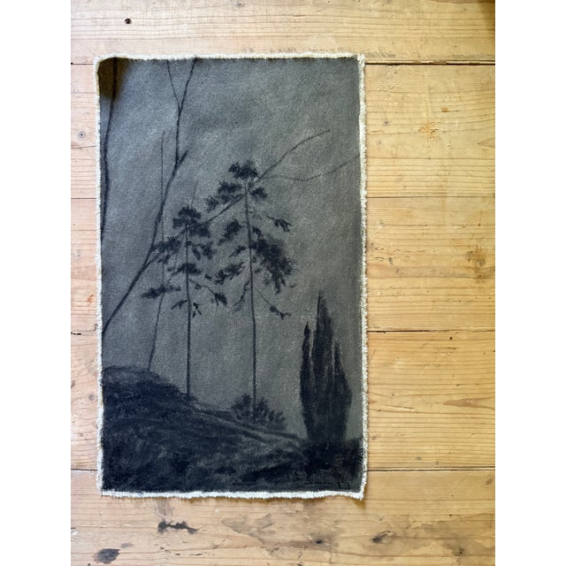 Watercolor Landscape Painting on Raw Canvas by Chelsea Fly For Sale - Image 4 of 4