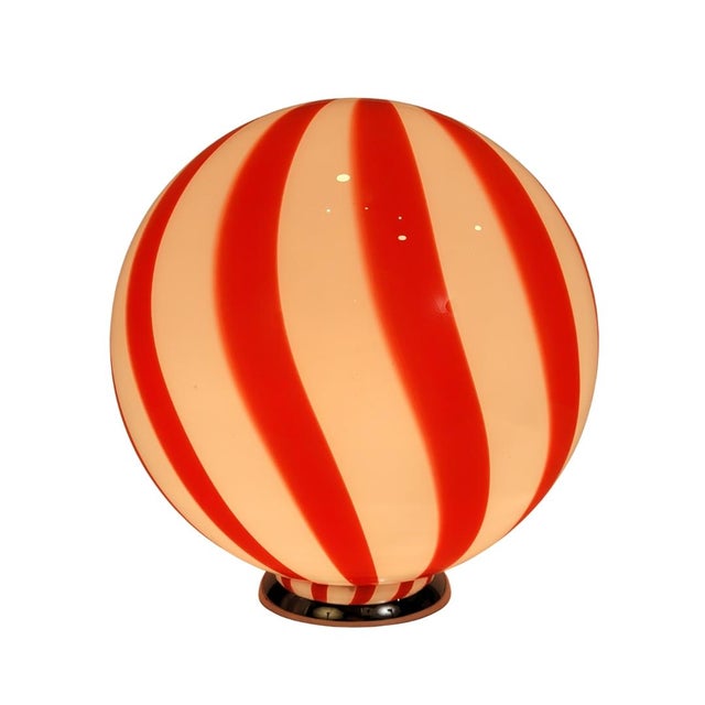 Table Lamp, Blown Glass Globe, Murano Glass, 1980s – Italy A fun and original table lamp with a Murano glass globe and...