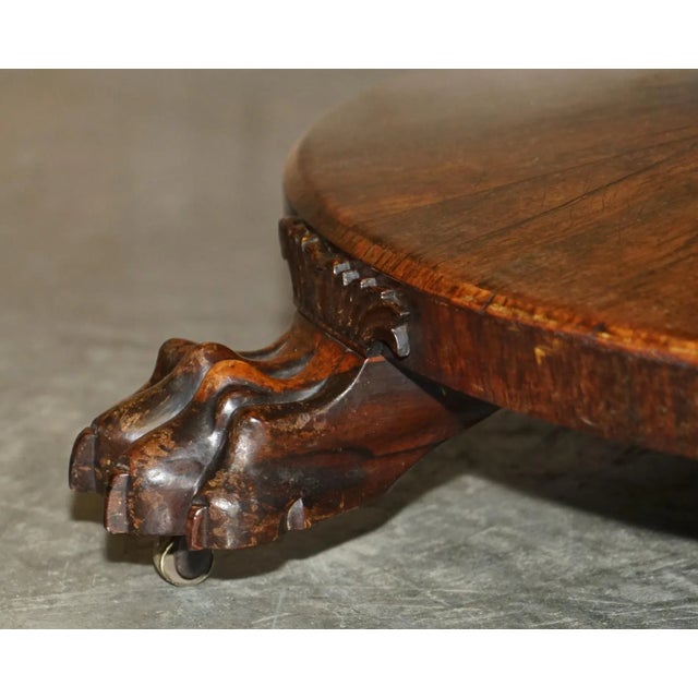 William IV Hardwood Lion's Paw Centre or Side Table, 1830s For Sale - Image 5 of 13