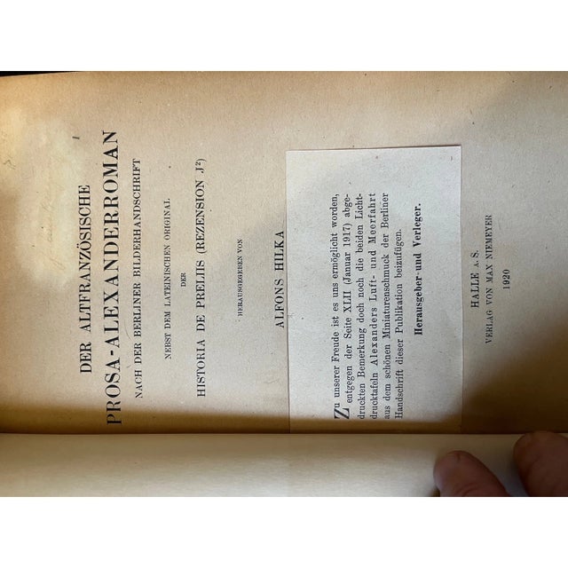 This is a rare scholarly edition of "Der Altfranzösische Prosa-Alexanderroman" (The Old French Prose Alexander Romance),...