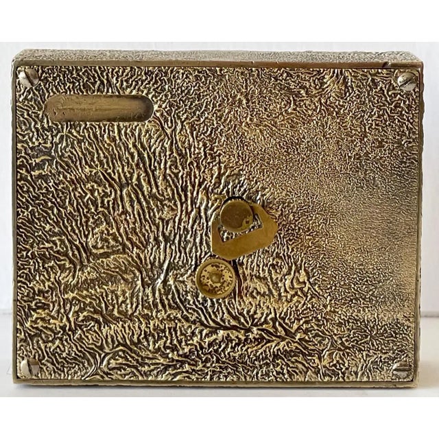 Tiffany and Co. Mid 20th Century Tiffany & Co. Modern Cast Bronze 'Rockwork' Table Clock, Swiss Jeweled Movement For Sale - Image 4 of 13