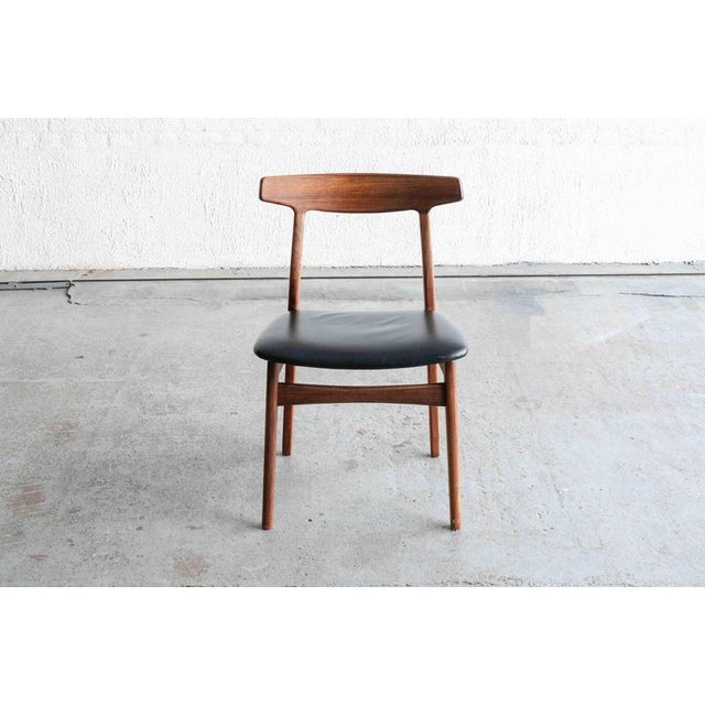 Set of 4 dining chairs ‘model 60’ designed by hennig kjaernulf and produced by bruno hansen in denmark during the 1960’s....