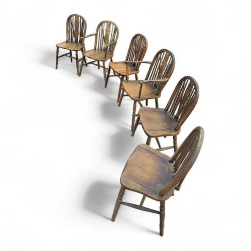 Windsor Wheelback Dining Table and Chairs from Oirschotse Meubelindustrie, 1950s, Set of 7 For Sale - Image 15 of 18