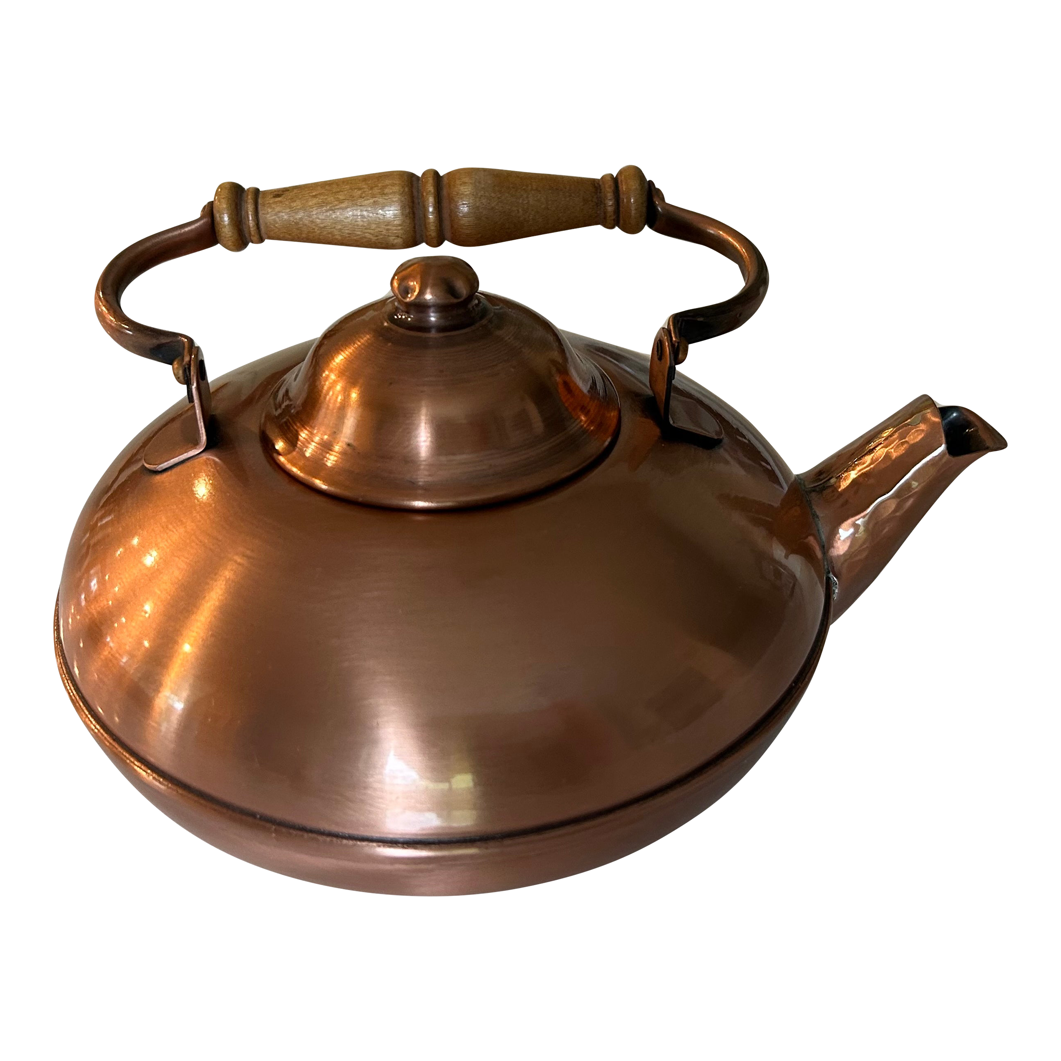 新品未使用38-kt THE COPPER OLDMOUNTAIN ver. Late 20th Century Copper Tea Pot by Gregorian - Classic Wood