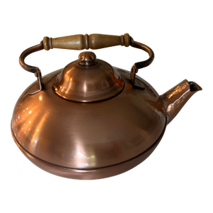 Late 20th Century Copper Tea Pot by Gregorian - Classic Wood Handle