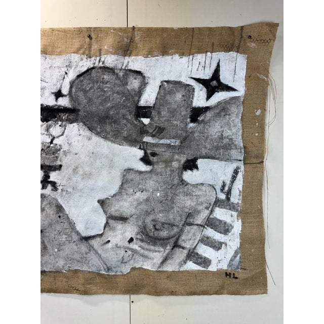 Textile "Greasefire" - Original Western Painting by Hank Lumen For Sale - Image 7 of 7