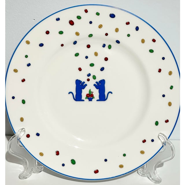 Ceramic Vintage Cartier La Maison Des Enfants Porcelain Child’s Dining Set – Panther Motif – 1988 For Sale - Image 7 of 12