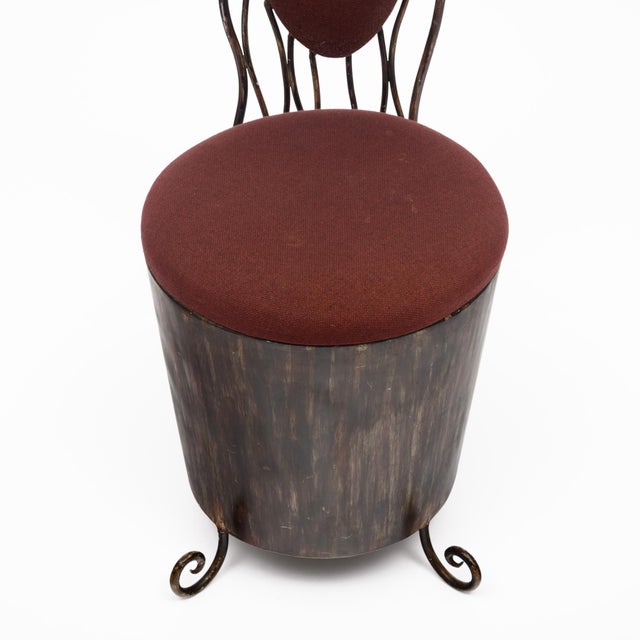1950s Whimsical, Vintage French Steel Vanity Chair, Circa 1950 For Sale - Image 5 of 9