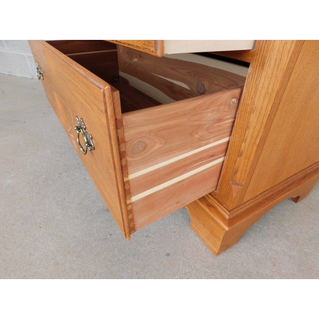 Wood Thomasville American Oak Collection Georgian Style Tall Chest For Sale - Image 7 of 15