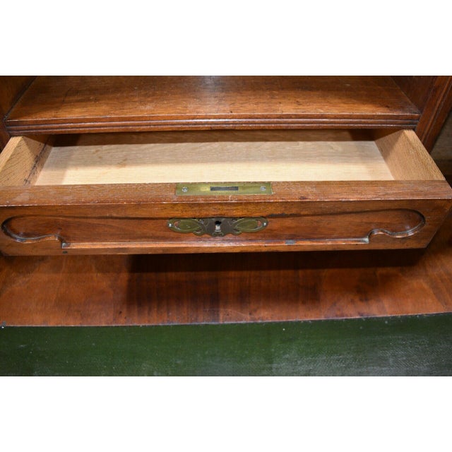 1950s Large Leather Top Home Office Secretary Desk For Sale - Image 12 of 13