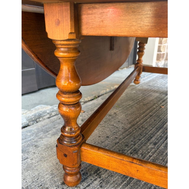 Vintage Ethan Allen Solid Maple Drop Leaf Coffee Table For Sale - Image 10 of 11