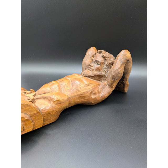 19th Century Hand-Carved Oak Architectural/Decorative Atlas Corbel For Sale - Image 9 of 12