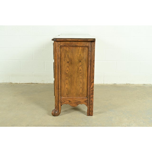 Baker Furniture French Provincial Louis XV Carved Oak Dresser or Chest of Drawers For Sale - Image 14 of 16