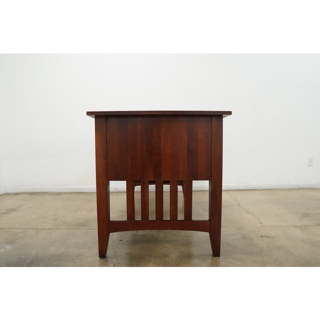 Wood Vintage Ethan Allen American Impressions Solid Wood Writing Desk For Sale - Image 7 of 17