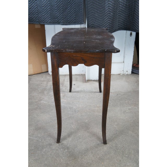 Wood 18th Century Style French Country Oak Sofa Console Hall Table W/ Drawer For Sale - Image 7 of 13