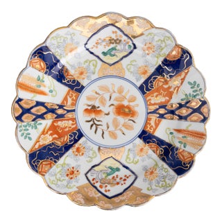 Antique Early 20th Century Japanese Imari Scalloped Charger For Sale