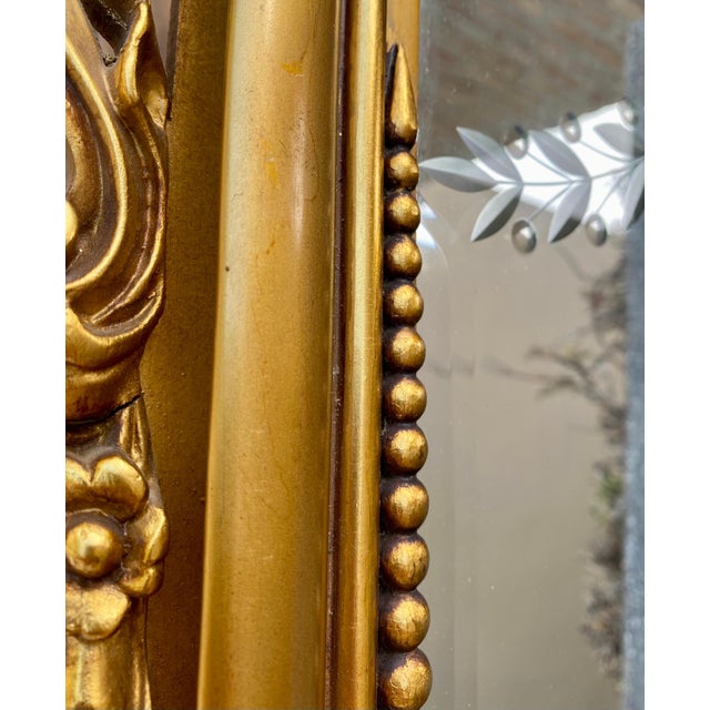French Large Antique French Monumental Gold Leaf Gilt Mirror, 1890 For Sale - Image 3 of 18