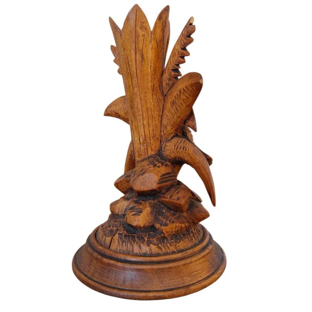 Antique Black Forest Hand-Carved Linden Wood Bird Figurine, 1890s For Sale - Image 6 of 7
