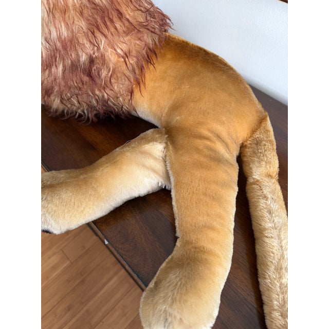 Textile Vintage Steiff 1950’s Leo the Lying Lion 45cm and in Like New Condition For Sale - Image 7 of 17