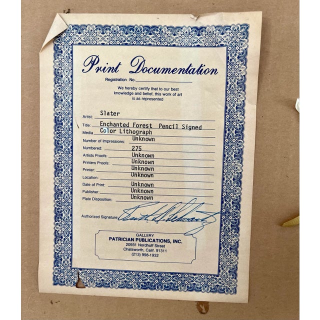 Richard Slater’s “Enchanted Garden” Pencil Signed Color Lithogragh 157/275 For Sale - Image 11 of 12