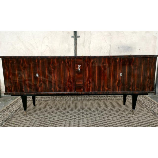 Large Mid-Century French Macassar Ebony Sideboard, 1960s For Sale - Image 4 of 16