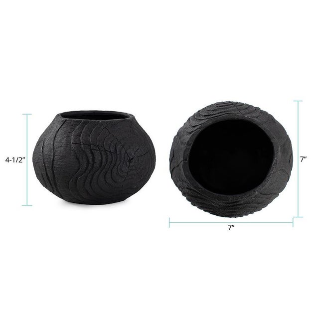 Faux Bois Round Bowl in an Ebony Finished Polyresin For Sale - Image 11 of 11