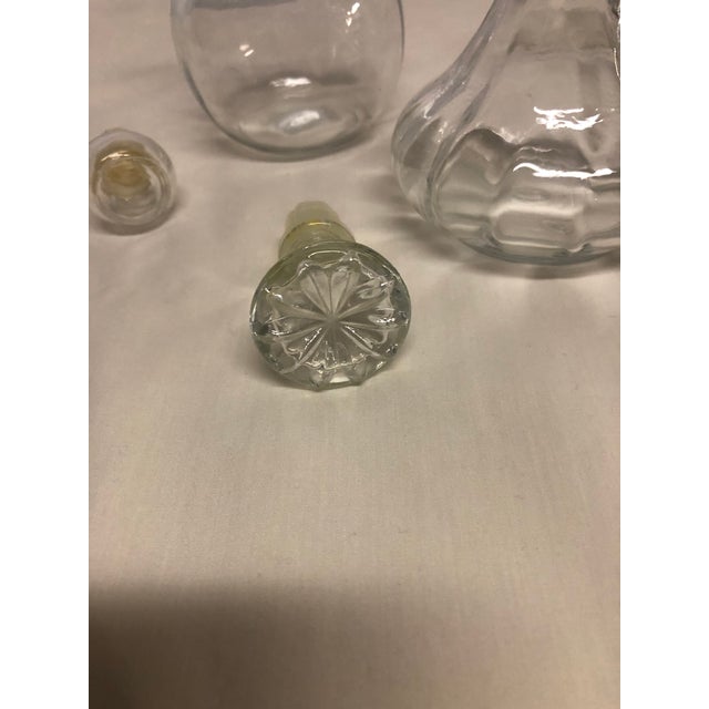 1970s Crystal Clear Glass Cruets With Stoppers Set of 3 Chairish