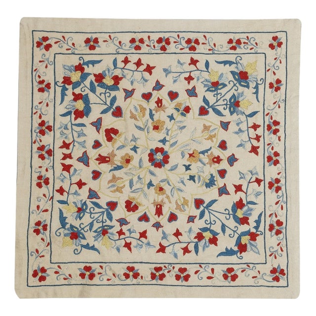 20"x21" Cushion Cover. Silk Accent Pillow. Embroidered Pillow. New Throw Pillow For Sale