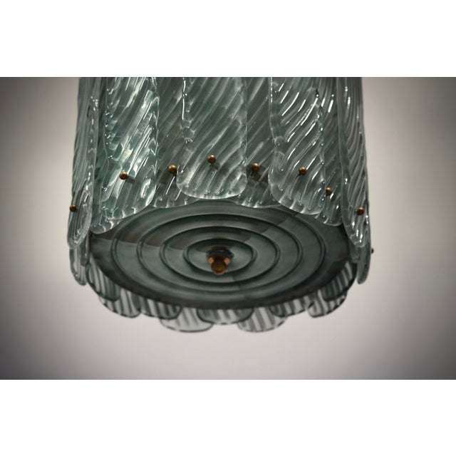 Murano Art Glass and Brass Green Color Chandelier and Pendant from Fontana Arte, 2000 For Sale - Image 6 of 12