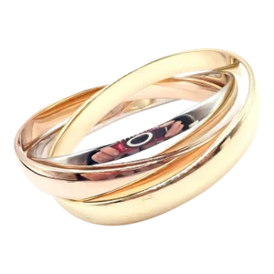 Cartier 18k Tricolor Gold Trinity Large Model Medium Size Bangle Bracelet