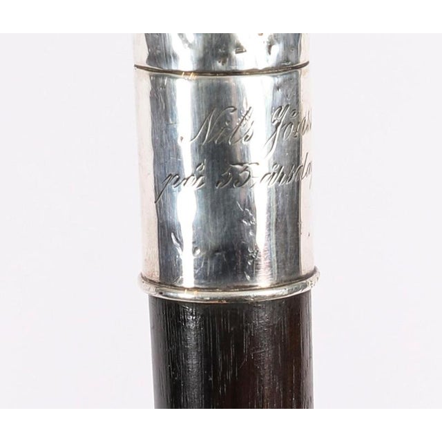 Swedish Silver Walking Cane Stick by Nils Jonsson For Sale - Image 9 of 14