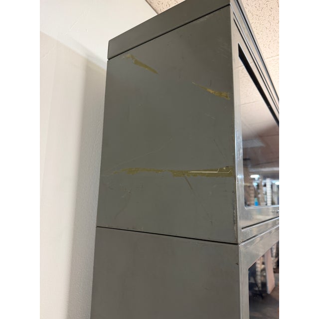 Globe Wernicke Vintage Globe-Wernicke Industrial Steel Barrister Bookcase, Five Stack For Sale - Image 4 of 16