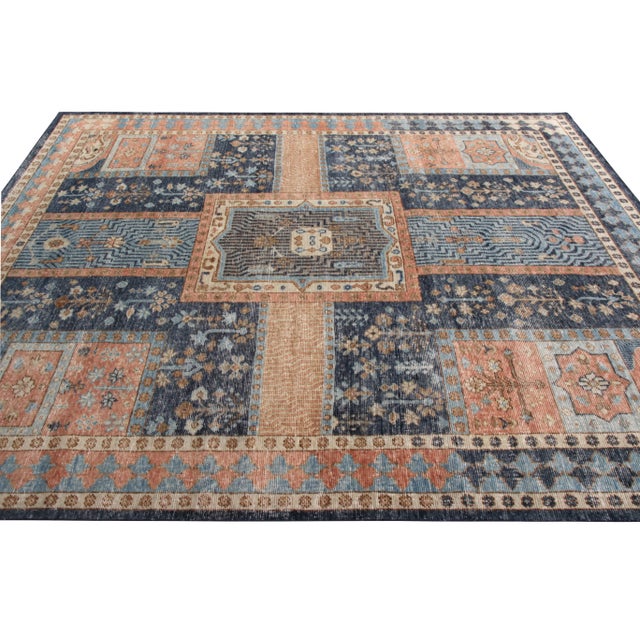 Asian Antique Rug & Kilim’s Oversized Boulevard Rug in Blue and Rust , 12x18 For Sale - Image 3 of 6