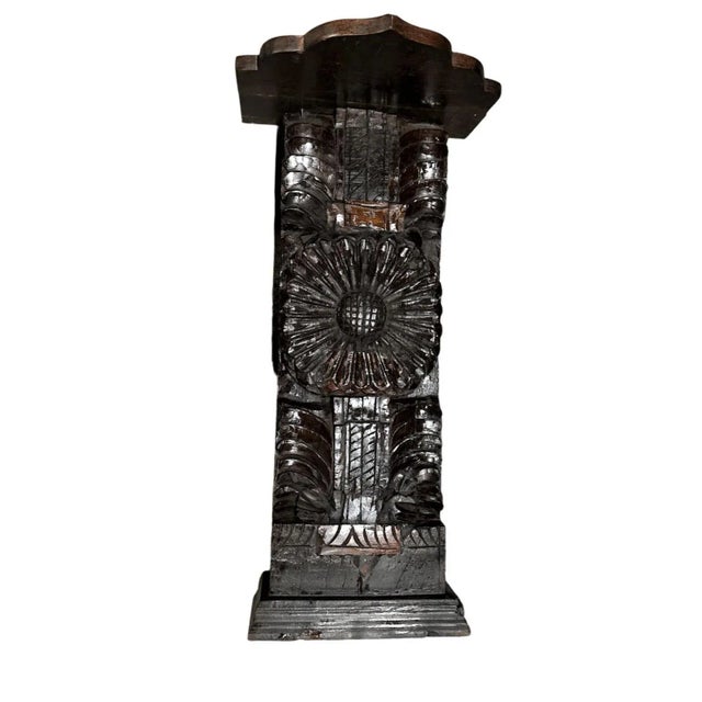 Early 21st Century Heavily Carved Mexican Pedestal or Plant Stand For Sale - Image 5 of 7