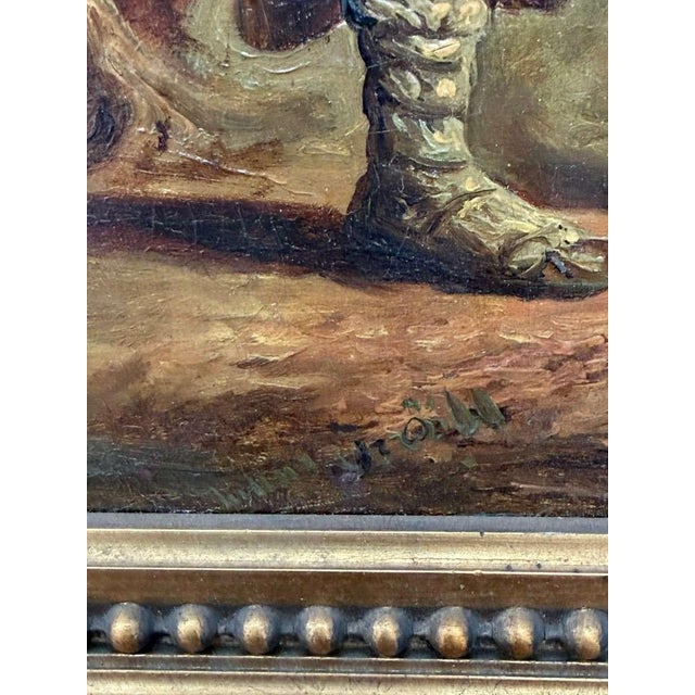 Border Guard Portrait, Oil on Canvas, 19th Century For Sale - Image 7 of 12