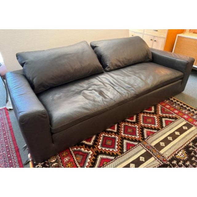 Restoration Hardware the Cloud Sofa, Ebony Cavalo Leather. Original Price: $15,865 For Sale - Image 9 of 11
