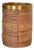 Matthew Izzo Home Brim Natural Rattan and Brass Trim Wastebasket For Sale