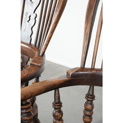 Antique English Highback Windsor Chairs, 18th Century, Set of 2 For Sale - Image 10 of 18