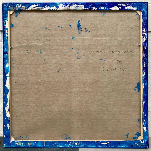 2010s Emma Lindström, Ueleiini 4 Blue Turquoise Abstract Painting by Swedish Contemporary Artist, 2017 For Sale - Image 5 of 6