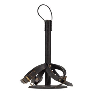 Leather Bottle Holder by Jacques Adnet, France, 1940s For Sale