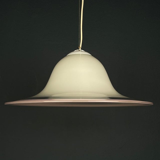 Murano Glass White and Pink Pendant Lamp, Italy, 1970s For Sale - Image 11 of 14