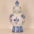 Mid-Century Modern Royal Delft Blue and White Baluster Vase Chinoiserie Flowers Birds Octagonal Base For Sale - Image 3 of 13