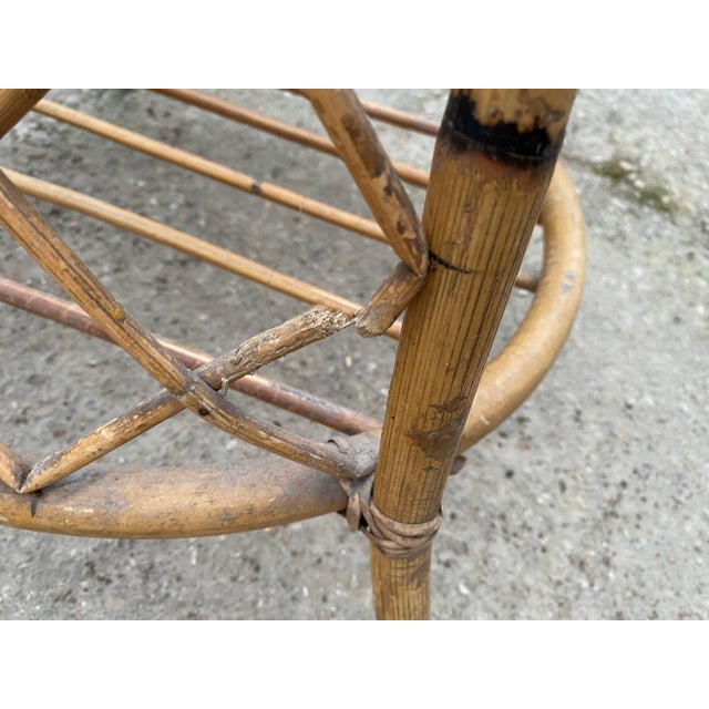 Brown Vintage Rattan Coat Rack, 1970s For Sale - Image 8 of 14