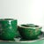 Silver Overlay Green Ceramic Set from C&P Firenze, Italy, 1950s, Set of 4 For Sale - Image 6 of 12