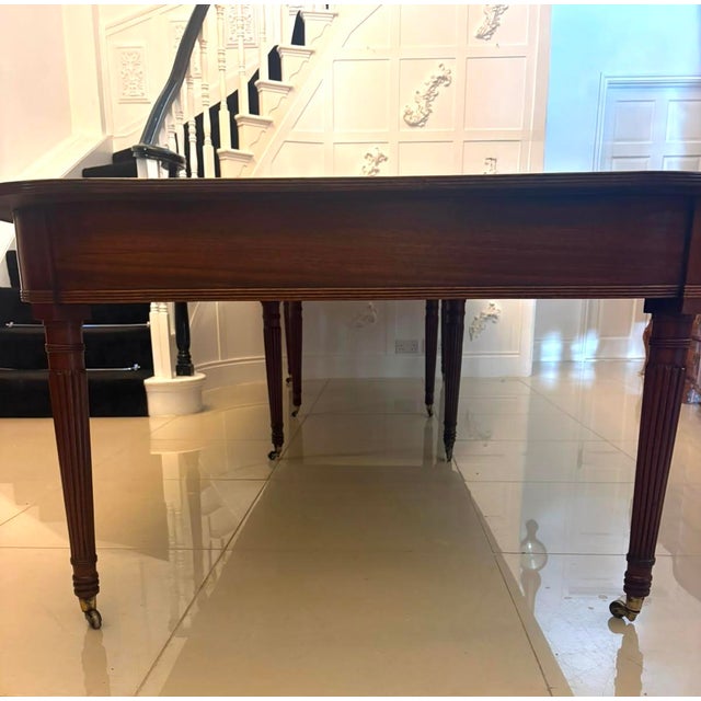 Antique Regency 14 Seater Extending Dining Table in Mahogany with 8 Reeded Legs, 1830 For Sale - Image 16 of 18