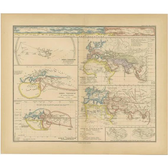 Maps of the Ancient World on One Sheet, 1880 For Sale
