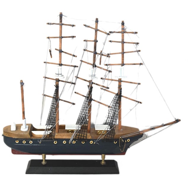 Vintage Model Ocean Ship Galleon Frigate For Sale - Image 4 of 5