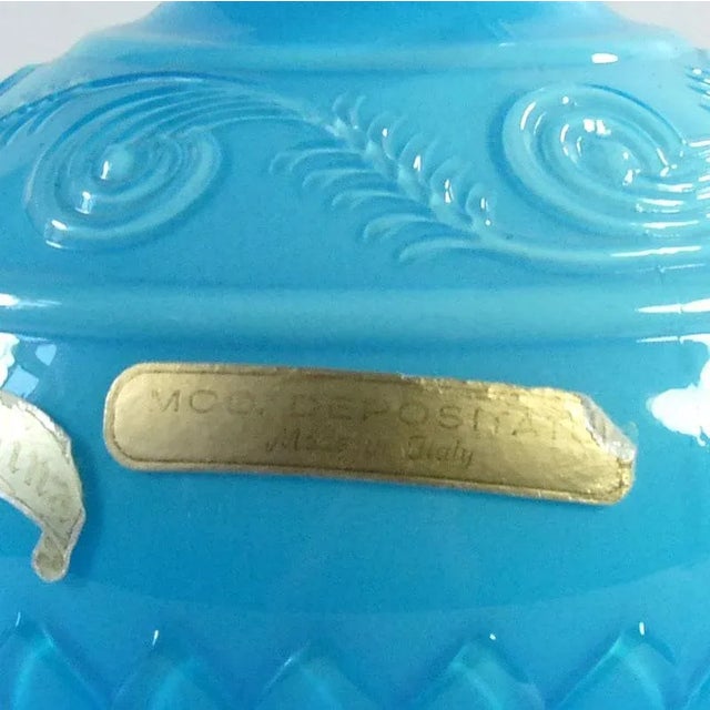 Italian Blue Glass Vase from Empoli, 1960s For Sale - Image 9 of 11